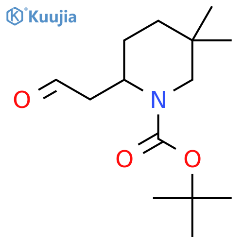 tert-butyl 5,5-dimethyl-2-(2-oxoethyl)piperidine-1-carboxylate structure