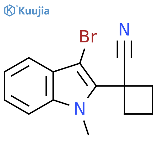 1-(3-bromo-1-methyl-1H-indol-2-yl)cyclobutane-1-carbonitrile structure