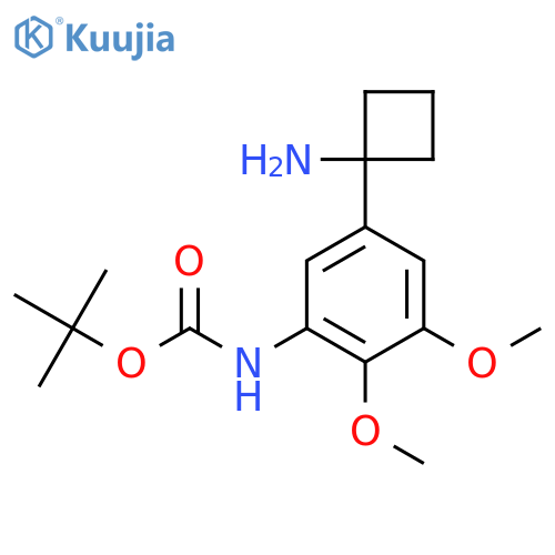 tert-butyl N-5-(1-aminocyclobutyl)-2,3-dimethoxyphenylcarbamate structure