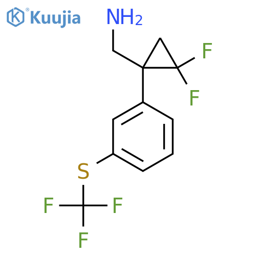 (2,2-difluoro-1-{3-(trifluoromethyl)sulfanylphenyl}cyclopropyl)methanamine structure