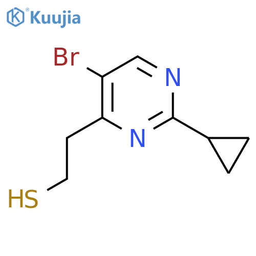 2-(5-bromo-2-cyclopropylpyrimidin-4-yl)ethane-1-thiol structure