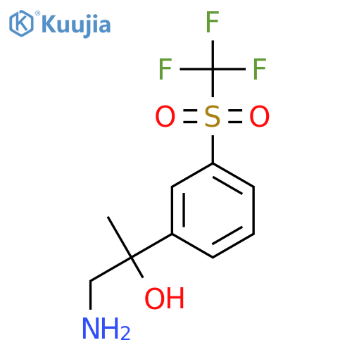 1-amino-2-(3-trifluoromethanesulfonylphenyl)propan-2-ol structure