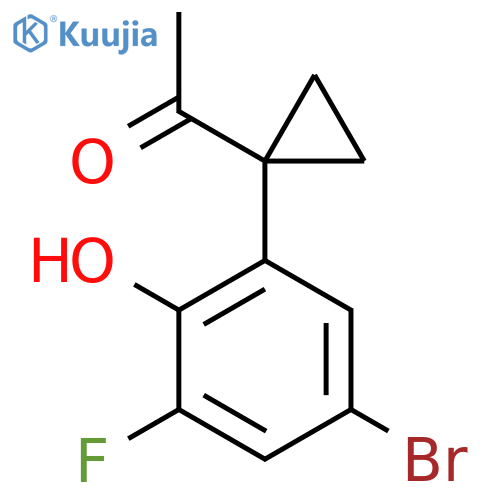 1-1-(5-bromo-3-fluoro-2-hydroxyphenyl)cyclopropylethan-1-one structure