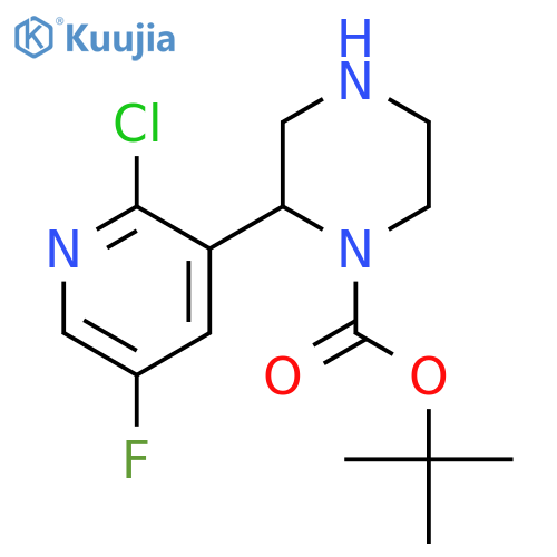 tert-butyl 2-(2-chloro-5-fluoropyridin-3-yl)piperazine-1-carboxylate structure