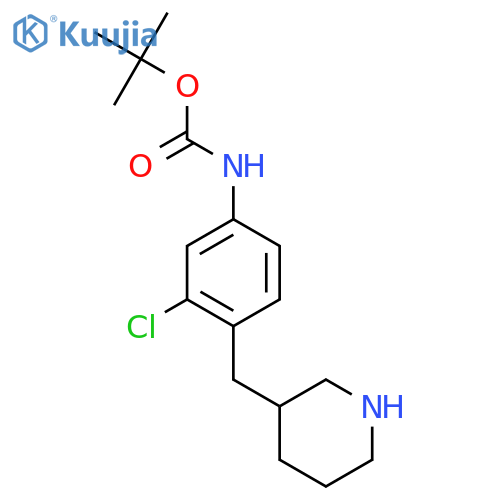 tert-butyl N-{3-chloro-4-(piperidin-3-yl)methylphenyl}carbamate structure