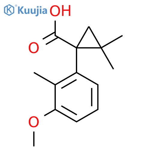 1-(3-methoxy-2-methylphenyl)-2,2-dimethylcyclopropane-1-carboxylic acid structure