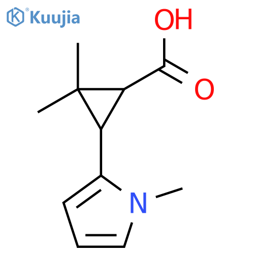 2,2-dimethyl-3-(1-methyl-1H-pyrrol-2-yl)cyclopropane-1-carboxylic acid structure