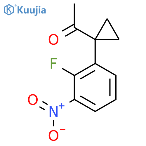 1-1-(2-fluoro-3-nitrophenyl)cyclopropylethan-1-one structure