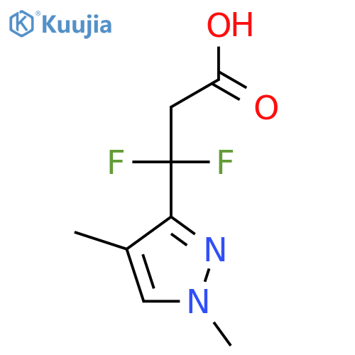 3-(1,4-dimethyl-1H-pyrazol-3-yl)-3,3-difluoropropanoic acid structure