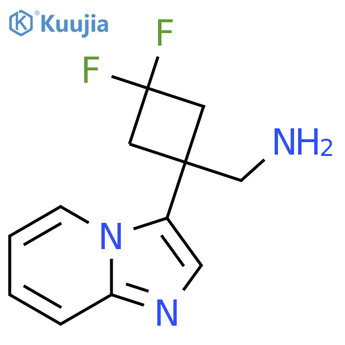 (3,3-difluoro-1-{imidazo1,2-apyridin-3-yl}cyclobutyl)methanamine structure