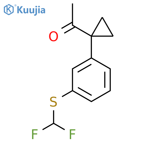 1-(1-{3-(difluoromethyl)sulfanylphenyl}cyclopropyl)ethan-1-one structure