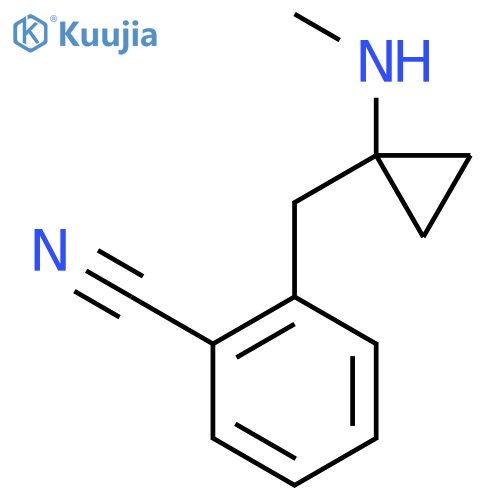 2-{[1-(Methylamino)cyclopropyl]methyl}benzonitrile structure