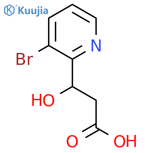 3-(3-bromopyridin-2-yl)-3-hydroxypropanoic acid structure