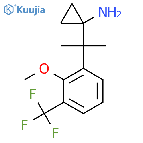 1-{2-2-methoxy-3-(trifluoromethyl)phenylpropan-2-yl}cyclopropan-1-amine structure