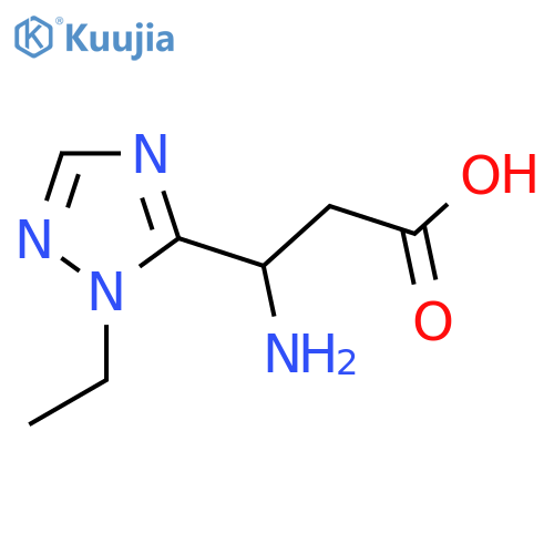 3-amino-3-(1-ethyl-1H-1,2,4-triazol-5-yl)propanoic acid structure