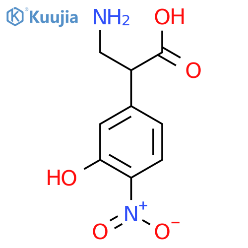 3-amino-2-(3-hydroxy-4-nitrophenyl)propanoic acid structure