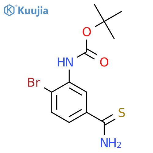 tert-butyl N-(2-bromo-5-carbamothioylphenyl)carbamate structure
