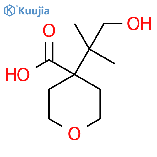 4-(1-hydroxy-2-methylpropan-2-yl)oxane-4-carboxylic acid structure