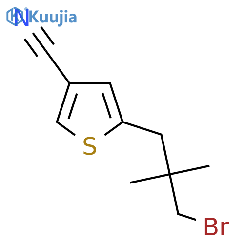 5-(3-bromo-2,2-dimethylpropyl)thiophene-3-carbonitrile structure