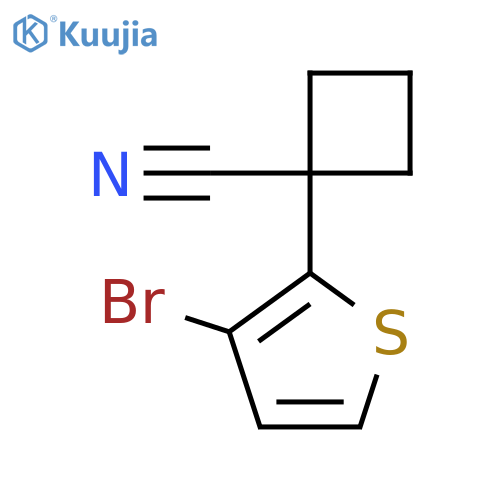 1-(3-bromothiophen-2-yl)cyclobutane-1-carbonitrile structure