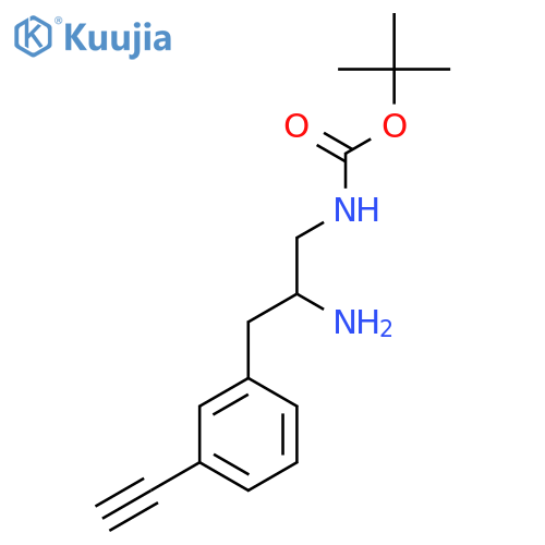 tert-butyl N-2-amino-3-(3-ethynylphenyl)propylcarbamate structure