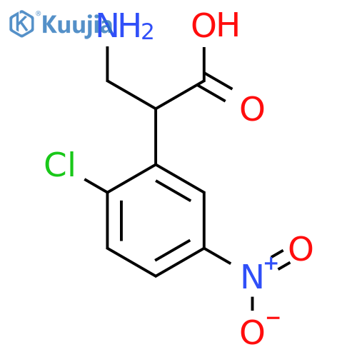 3-amino-2-(2-chloro-5-nitrophenyl)propanoic acid structure