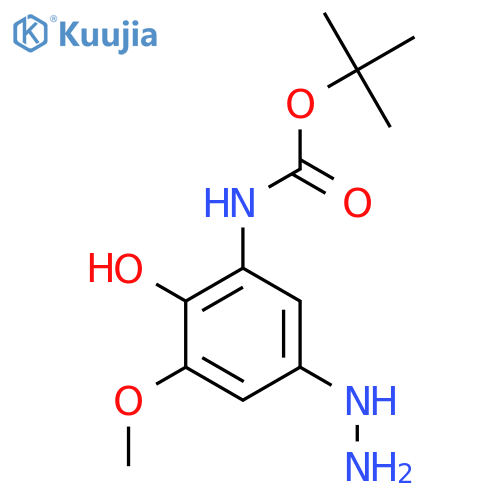 tert-butyl N-(5-hydrazinyl-2-hydroxy-3-methoxyphenyl)carbamate structure