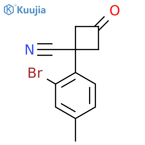 1-(2-bromo-4-methylphenyl)-3-oxocyclobutane-1-carbonitrile structure