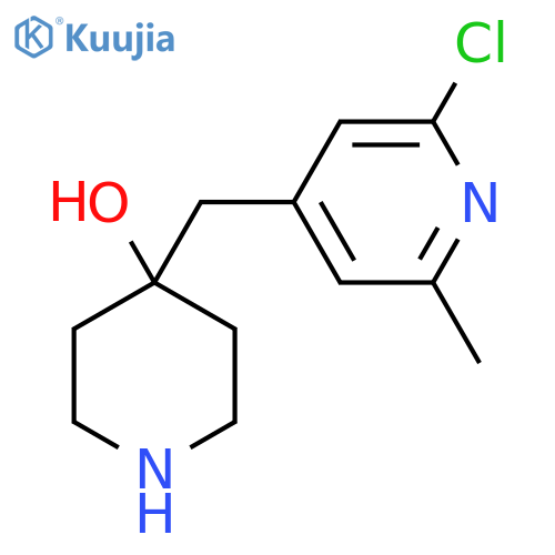 4-(2-chloro-6-methylpyridin-4-yl)methylpiperidin-4-ol structure