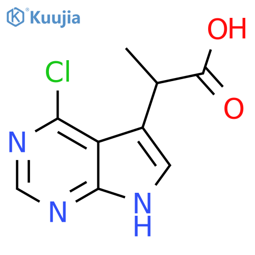 2-{4-chloro-7H-pyrrolo2,3-dpyrimidin-5-yl}propanoic acid structure