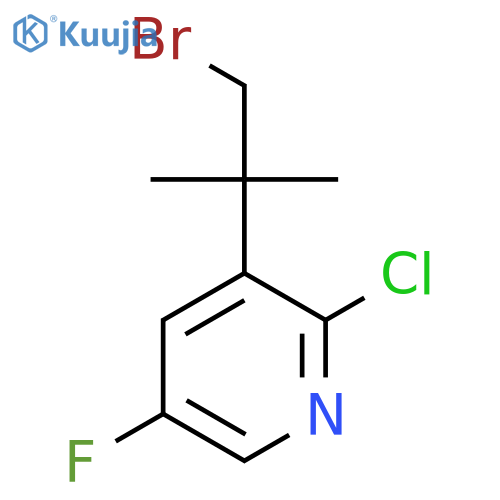 3-(1-bromo-2-methylpropan-2-yl)-2-chloro-5-fluoropyridine structure