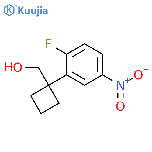 1-(2-fluoro-5-nitrophenyl)cyclobutylmethanol structure