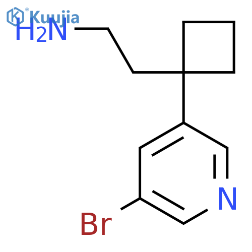 2-1-(5-bromopyridin-3-yl)cyclobutylethan-1-amine structure