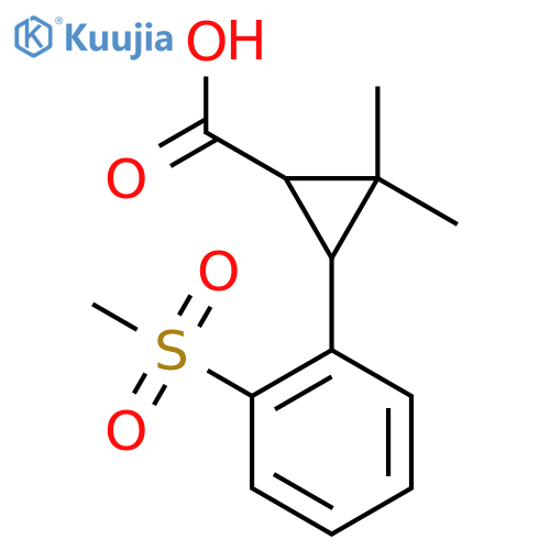 3-(2-methanesulfonylphenyl)-2,2-dimethylcyclopropane-1-carboxylic acid structure