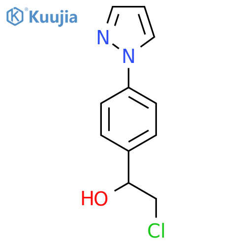 2-chloro-1-4-(1H-pyrazol-1-yl)phenylethan-1-ol structure