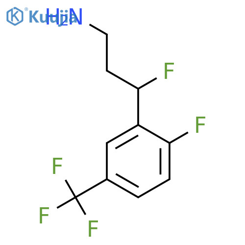 3-fluoro-3-2-fluoro-5-(trifluoromethyl)phenylpropan-1-amine structure