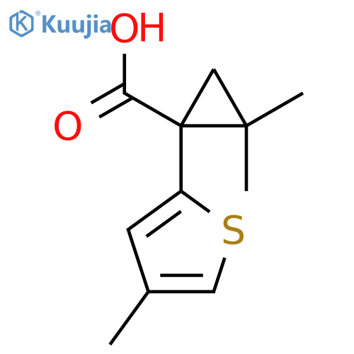 2,2-dimethyl-1-(4-methylthiophen-2-yl)cyclopropane-1-carboxylic acid structure
