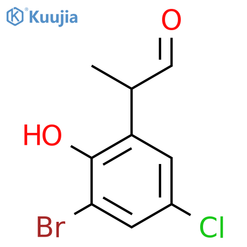 2-(3-bromo-5-chloro-2-hydroxyphenyl)propanal structure