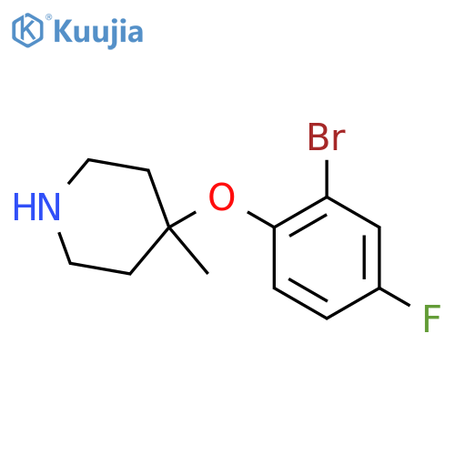 4-(2-bromo-4-fluorophenoxy)-4-methylpiperidine structure