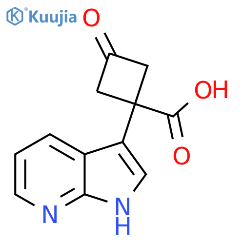 3-oxo-1-{1H-pyrrolo2,3-bpyridin-3-yl}cyclobutane-1-carboxylic acid structure