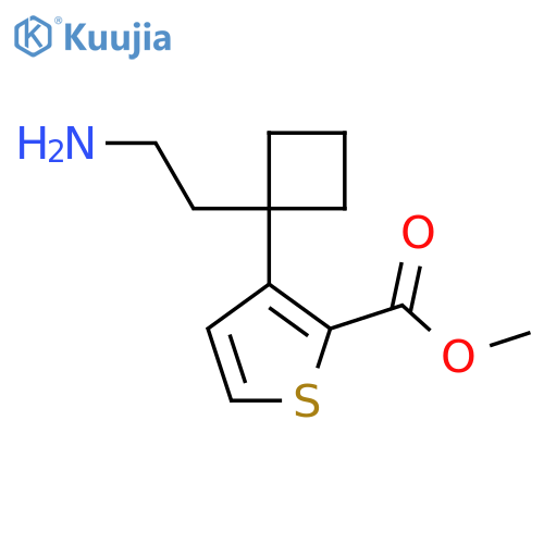 methyl 3-1-(2-aminoethyl)cyclobutylthiophene-2-carboxylate structure