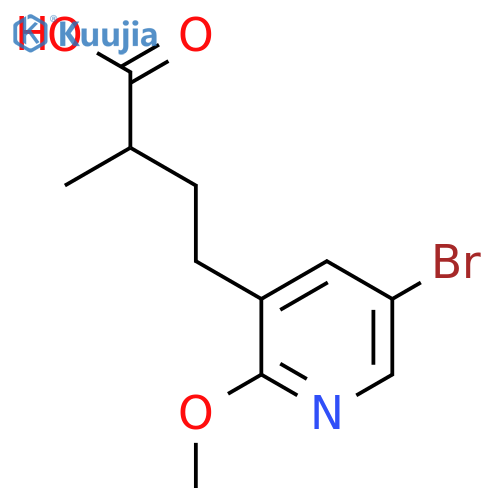 4-(5-bromo-2-methoxypyridin-3-yl)-2-methylbutanoic acid structure