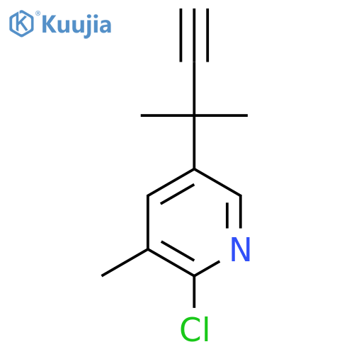 2-chloro-3-methyl-5-(2-methylbut-3-yn-2-yl)pyridine structure