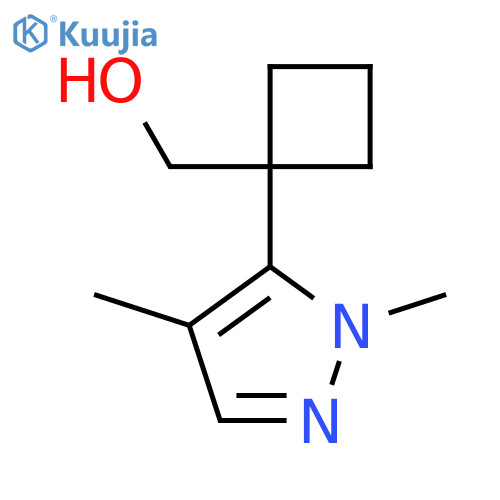 1-(1,4-dimethyl-1H-pyrazol-5-yl)cyclobutylmethanol structure
