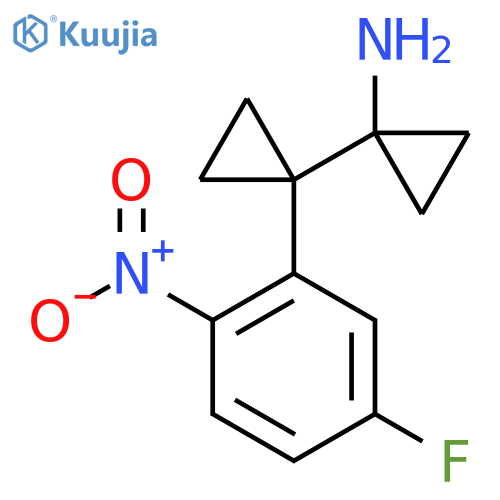 1-1-(5-fluoro-2-nitrophenyl)cyclopropylcyclopropan-1-amine structure