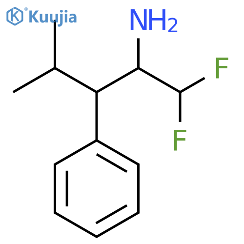 1,1-difluoro-4-methyl-3-phenylpentan-2-amine structure