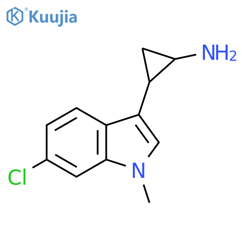 2-(6-chloro-1-methyl-1H-indol-3-yl)cyclopropan-1-amine structure