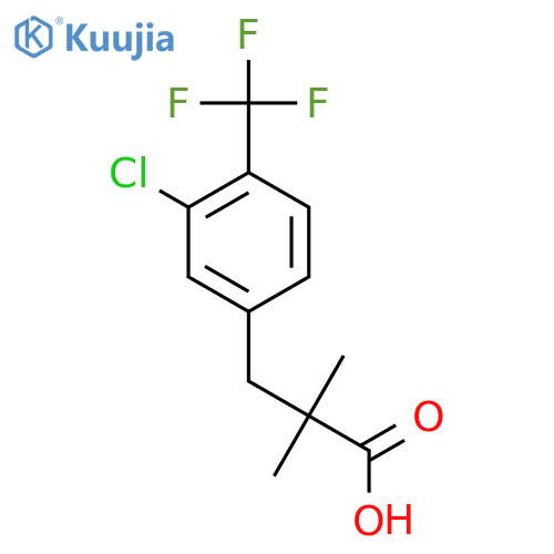 3-3-chloro-4-(trifluoromethyl)phenyl-2,2-dimethylpropanoic acid structure
