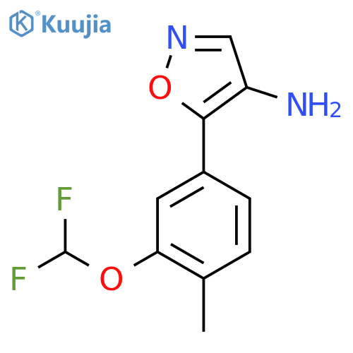 5-3-(difluoromethoxy)-4-methylphenyl-1,2-oxazol-4-amine structure