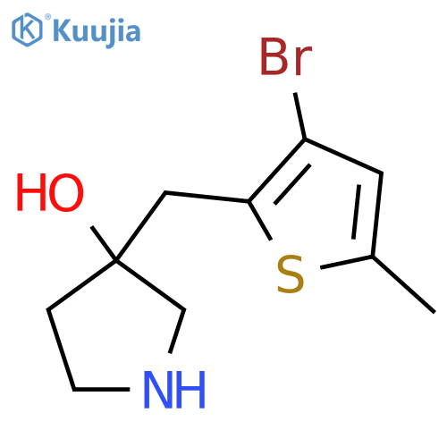 3-(3-bromo-5-methylthiophen-2-yl)methylpyrrolidin-3-ol structure